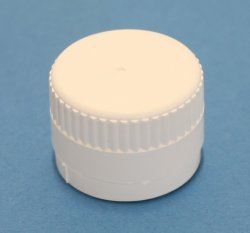 18mm White Ribbed Tamper Evident Cap with Bore Seal